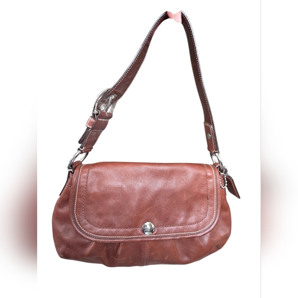 Coach Vintage Y2K Soho Pleated Flap Shoulder Bag Walnut - Picture 7 of 16